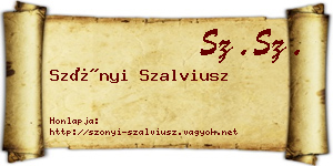 Szőnyi Szalviusz névjegykártya